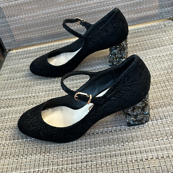 SOPHIA WEBSTER ladies black Renee Jacquard Maryjane crystal heels shoes-6-PROM - Picture 10 of 12